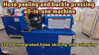 MS-51CGS integrated hose skiving and crimping machine—ready for shipment.